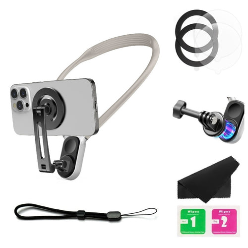 Magnetic Hanging Neck Holder For Mobile Phones/Action Cameras(Star Light Color) - HoMEdemic™ 