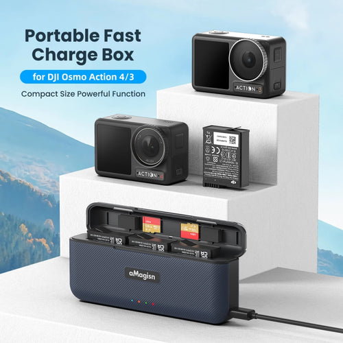 For DJI Action 4 / 3 aMagisn Fast Charge Charging Box Charger Sports Camera Accessories - HoMEdemic™ 