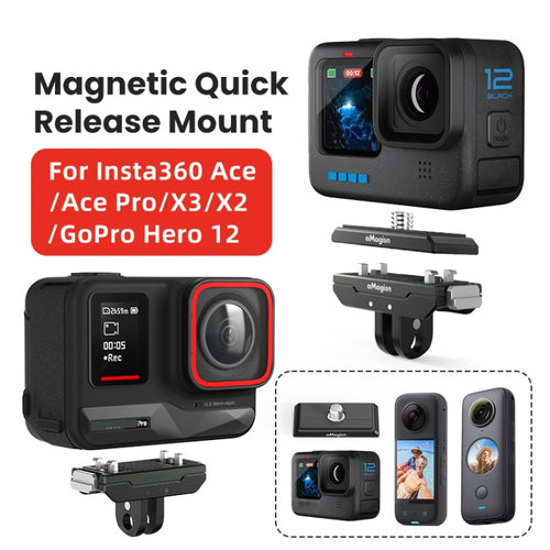 AMagisn Metal Magnetic Quick Release + Top Cover, For Insta360 Ace / Ace Pro / X3 / X2 / GoPro HERO12 Black - HoMEdemic™ 