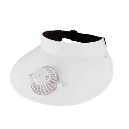 Summer Outdoor Sun Protection Adjustable Rotating Fan Sun Hat(White) - HoMEdemic™ 