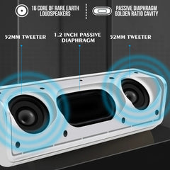 NBY 6690 TWS Couplet FM Multifunctional Desktop Plug-in Card Bluetooth Speaker(Grey) - HoMEdemic™ 