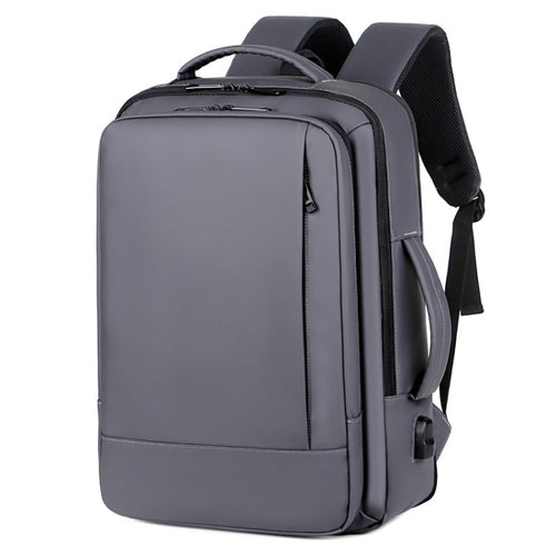 Expandable Business Waterproof Laptop Backpack With USB Port(Grey) - HoMEdemic™ 