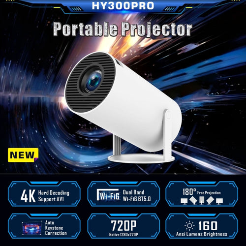 HY300 PRO Smart Projector Android 11.0 System 120 Lumen Portable Projector(EU Plug) - HoMEdemic™ 