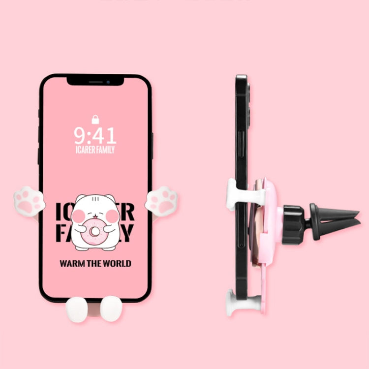 ICARER FAMILY AK-01 Car Air Outlet Cartoon Phone Holder Car Navigation Gravity Support Frame(White) - HoMEdemic™ 