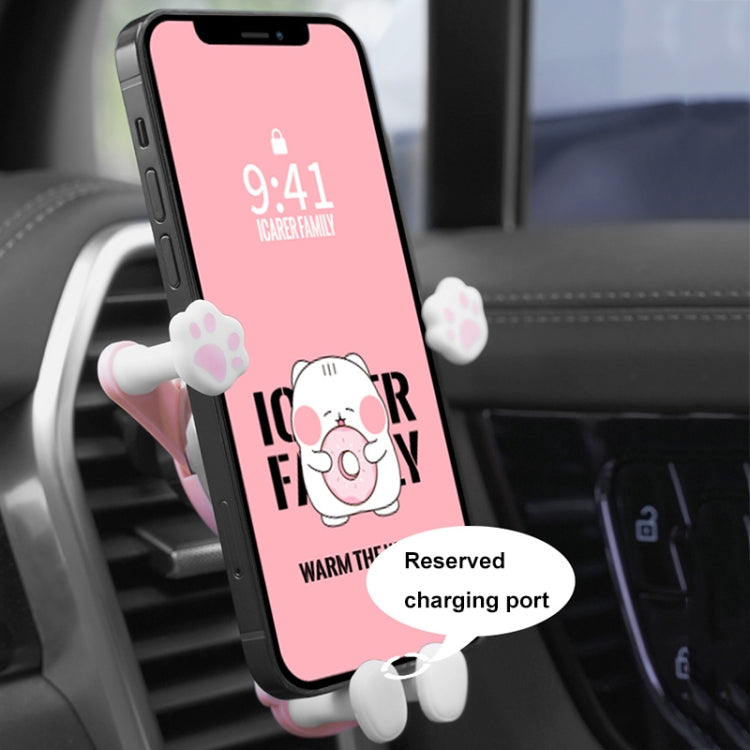 ICARER FAMILY AK-01 Car Air Outlet Cartoon Phone Holder Car Navigation Gravity Support Frame(White) - HoMEdemic™ 