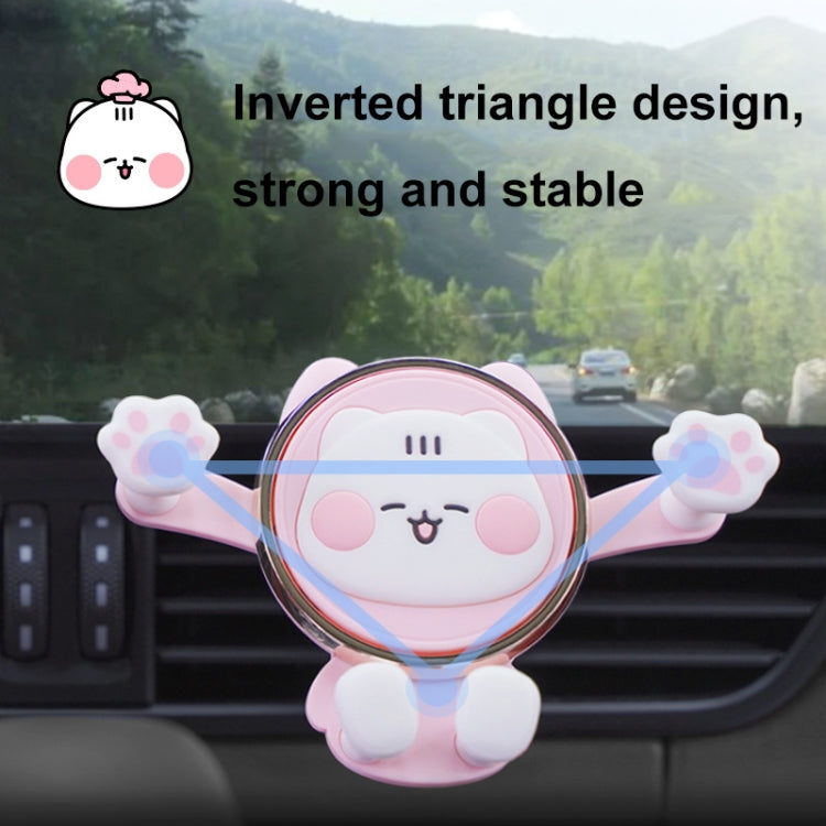 ICARER FAMILY AK-01 Car Air Outlet Cartoon Phone Holder Car Navigation Gravity Support Frame(White) - HoMEdemic™ 