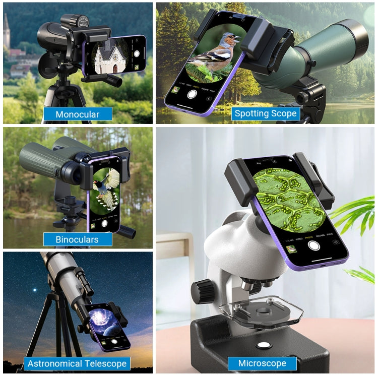 APEXEL F002X Universal Phone Adapter for Monoculars Binoculars Smartphone Holder Clip(Green) - HoMEdemic™ 