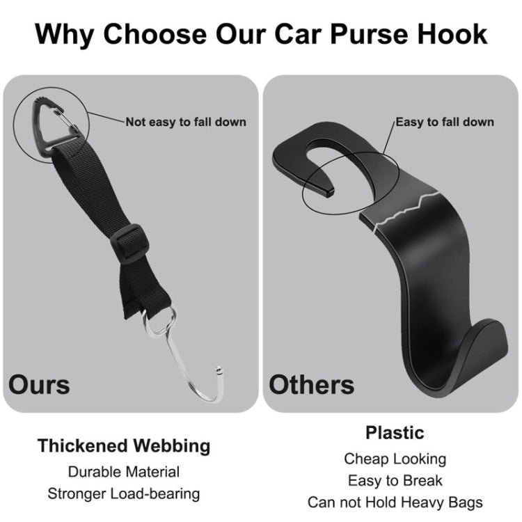 A62 Automobile Stroller Storage Hooks Car Multifunctional Seat Rear Hangers(Black) - HoMEdemic™ 