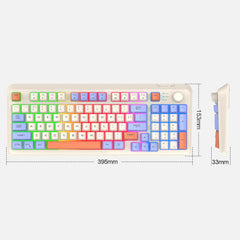 XUNSVFOX K94 Wireless Bluetooth Dual Mode Mechanical Keyboard Gaming Office Laptop Keyboard(Sea Salt) - HoMEdemic™ 