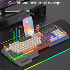 XUNSVFOX K90 Mechanical Feeling Metal Keyboard Gaming Computer Wired Keyboard(Siren Blue) - HoMEdemic™ 