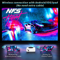 Y2S 1080P Mini LED WiFi Projector Support Wireless Wired Screen Mirroring Youtube Version(US Plug) - HoMEdemic™ 