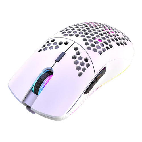 XUNSVFOX XYH80 Hollow Hole Rechargeable Wireless Gaming Mouse RGB Light Computer Office Mouse(White) - HoMEdemic™ 