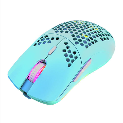 XUNSVFOX XYH80 Hollow Hole Rechargeable Wireless Gaming Mouse RGB Light Computer Office Mouse(Blue) - HoMEdemic™ 