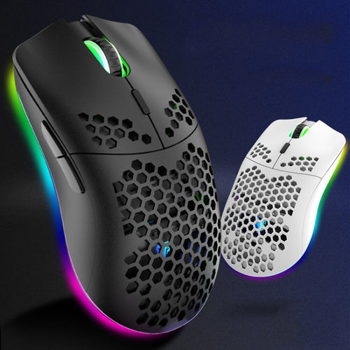 XUNSVFOX XYH80 Hollow Hole Rechargeable Wireless Gaming Mouse RGB Light Computer Office Mouse(White) - HoMEdemic™ 