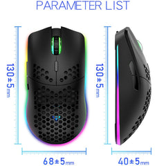 XUNSVFOX XYH80 Hollow Hole Rechargeable Wireless Gaming Mouse RGB Light Computer Office Mouse(Blue) - HoMEdemic™ 