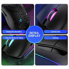 XUNSVFOX XYH80 Hollow Hole Rechargeable Wireless Gaming Mouse RGB Light Computer Office Mouse(Blue) - HoMEdemic™ 