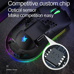 XUNSVFOX XYH80 Hollow Hole Rechargeable Wireless Gaming Mouse RGB Light Computer Office Mouse(Blue) - HoMEdemic™ 