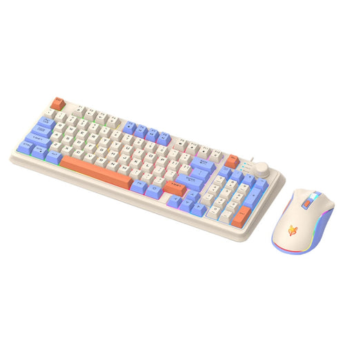 XUNSVFOX K820 Wired Gaming Mechanical Feeling 94 Keys Keyboard And Mouse Set(Lake Blue) - HoMEdemic™ 