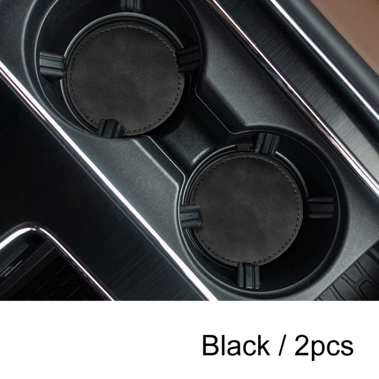 2pcs/ Set Car Suede Anti-Slip Water Coaster Car Interior Decoration(Black) - HoMEdemic™ 
