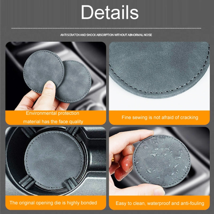 2pcs/ Set Car Suede Anti-Slip Water Coaster Car Interior Decoration(Black) - HoMEdemic™ 