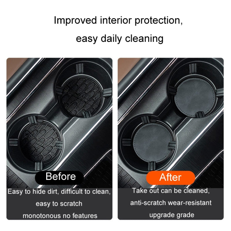 2pcs/ Set Car Suede Anti-Slip Water Coaster Car Interior Decoration(Black) - HoMEdemic™ 