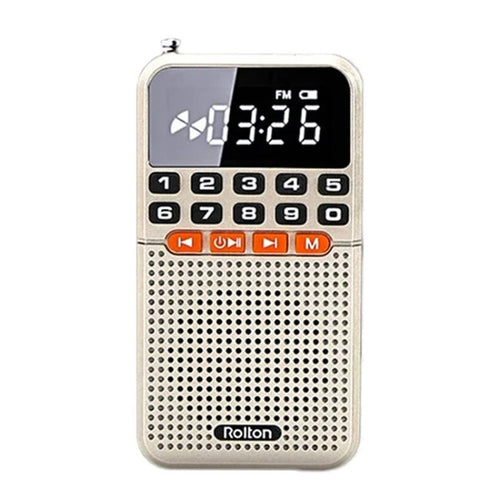 Rolton T1 Portable Radio Receiver Old People Singing Opera Player Mini Stereo Walkman(Gold) - HoMEdemic™ 