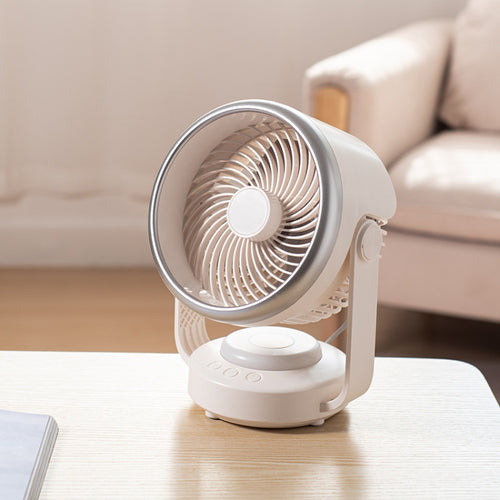 Air Circulation Fan Automatic Oscillating Head Desktop Fan With LED Light(White) - HoMEdemic™ 