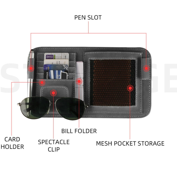 Car Sun Visor Bill Holder Glasses Clip Storage Bag(Black) - HoMEdemic™ 