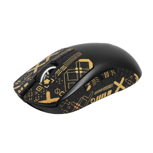 For Logitech GPW 2-Generation Mouse Anti-Slip Stickers Absorb Sweat Paste, Color: Black Gold Print Half Surround - HoMEdemic™ 