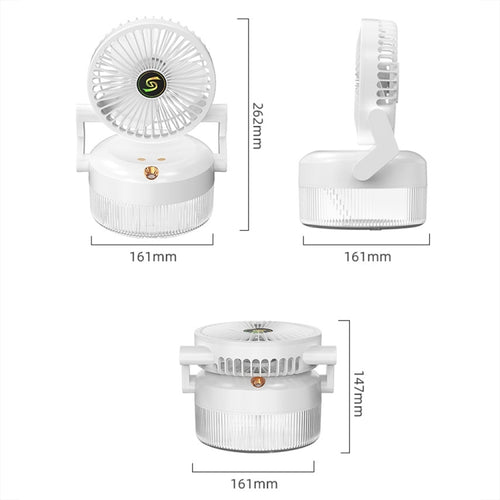 USB Charging Folding Desktop Spray Humidification Fan with Night Light(White) - HoMEdemic™ 