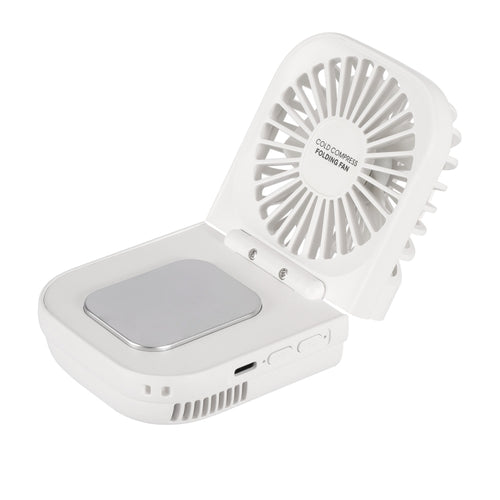 USB Charging Folding Outdoor Handheld Mini Cold Compress Fan Desktop Cooling Fan(White) - HoMEdemic™ 