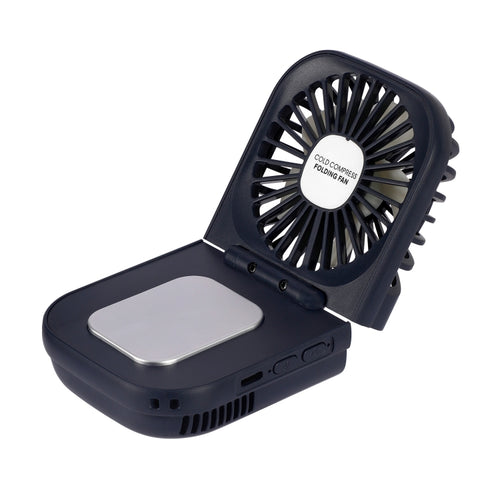 USB Charging Folding Outdoor Handheld Mini Cold Compress Fan Desktop Cooling Fan(Navy Blue) - HoMEdemic™ 