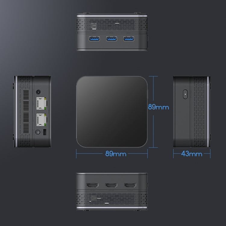 T9 Plus N100 DDR5 8G+1TB US Plug 12th Alder Lake Dual Gigabit LAN+3 HDMI 4K HD Pocket Mini PC - HoMEdemic™ 