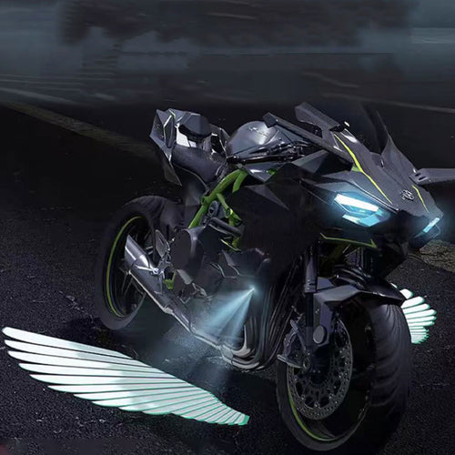 1pair Motorcycle Angel Wings Welcome Light LED Chassis Modified Wings Projector Light(White) - HoMEdemic™ 