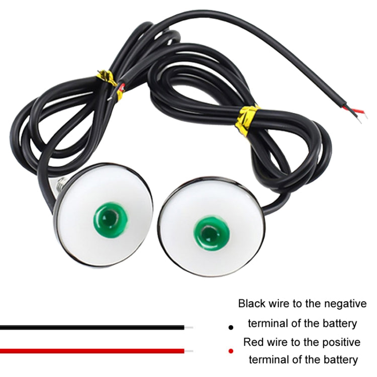 2pcs 23mm Motorcycle Eagle Eye Light Reverse Rearview Mirror Spotlight(Green) - HoMEdemic™ 