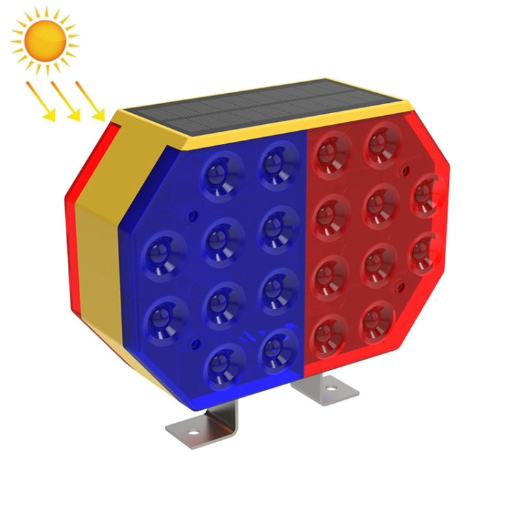 C1A Solar Powered Double Sided LED Barricade Light Traffic Signal Red And Blue Strobe Road Warning Lights - HoMEdemic™ 