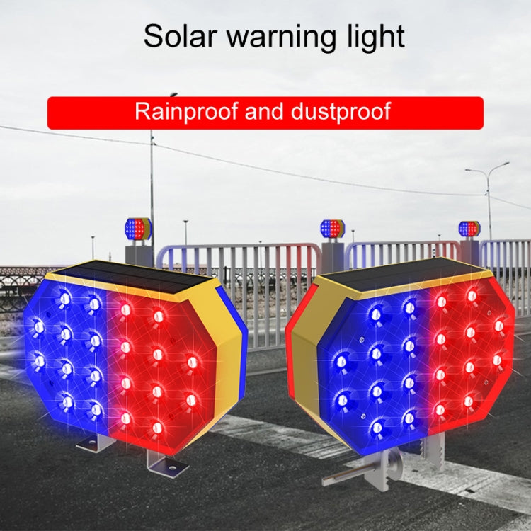 C1A Solar Powered Double Sided LED Barricade Light Traffic Signal Red And Blue Strobe Road Warning Lights - HoMEdemic™ 