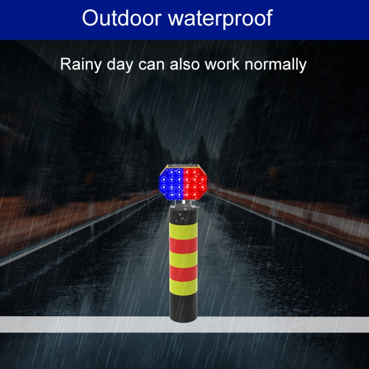 C1A Solar Powered Double Sided LED Barricade Light Traffic Signal Red And Blue Strobe Road Warning Lights - HoMEdemic™ 