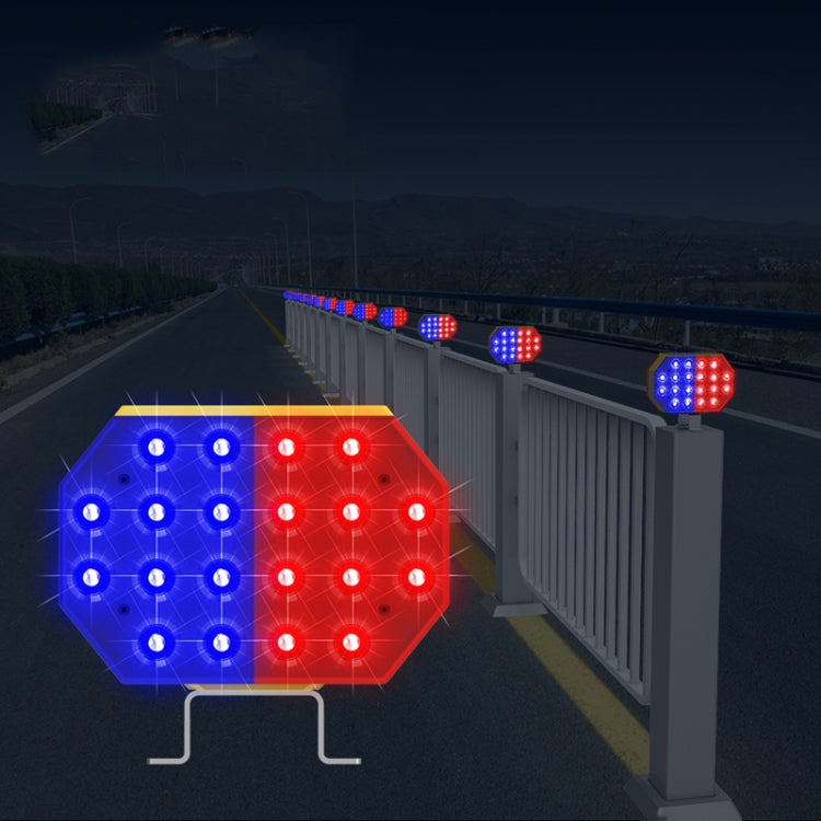 C1A Solar Powered Double Sided LED Barricade Light Traffic Signal Red And Blue Strobe Road Warning Lights - HoMEdemic™ 