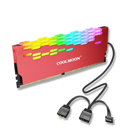 COOLMOON RA-2 Heatsink Cooler ARGB Colorful Flashing Memory Bank Cooling Radiator For PC Desktop Computer Accessories(Red) - HoMEdemic™ 