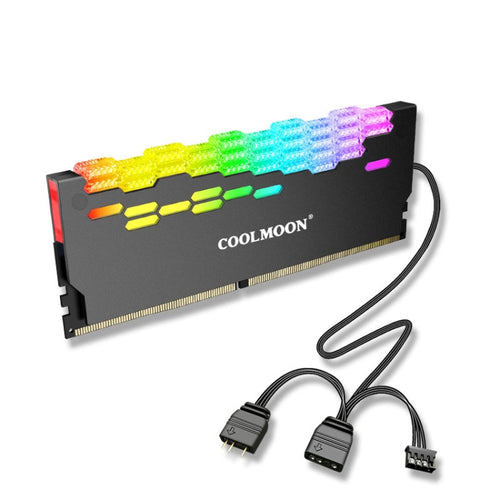 COOLMOON RA-2 Heatsink Cooler ARGB Colorful Flashing Memory Bank Cooling Radiator For PC Desktop Computer Accessories(Gray) - HoMEdemic™ 