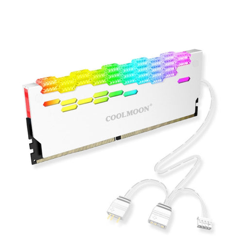 COOLMOON RA-2 Heatsink Cooler ARGB Colorful Flashing Memory Bank Cooling Radiator For PC Desktop Computer Accessories(White) - HoMEdemic™ 