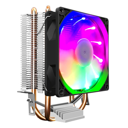 COOLMOON Frost Double Copper Tube CPU Fan Desktop PC Illuminated Silent AMD Air-Cooled Cooler, Style: P2 Streamline Edition Single Fan - HoMEdemic™ 