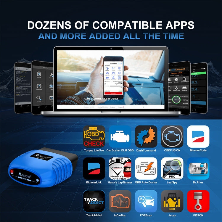 Nexas Bluetooth 5.0 OBD2 Diagnostic Scanner For IOS/Android - HoMEdemic™ 