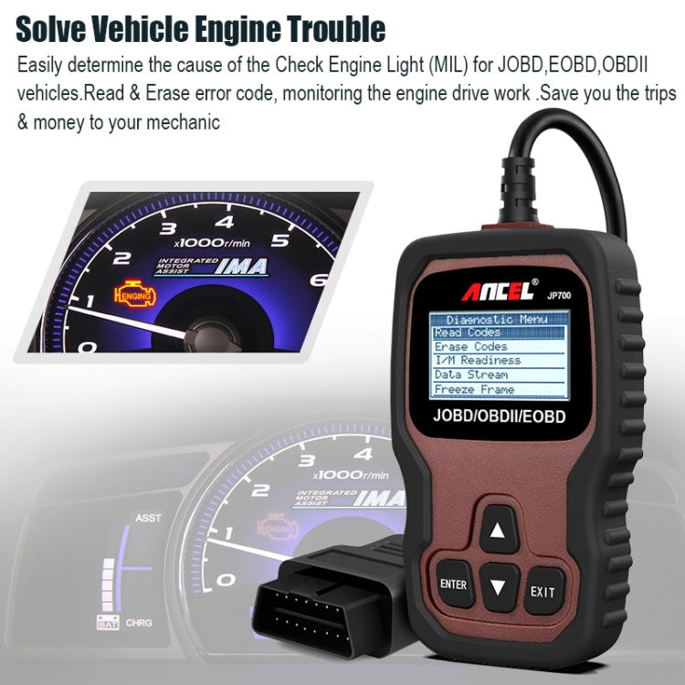 Ancel JOBD+EOBD/OBD-II Car Error Code Diagnostic scanner - HoMEdemic™ 