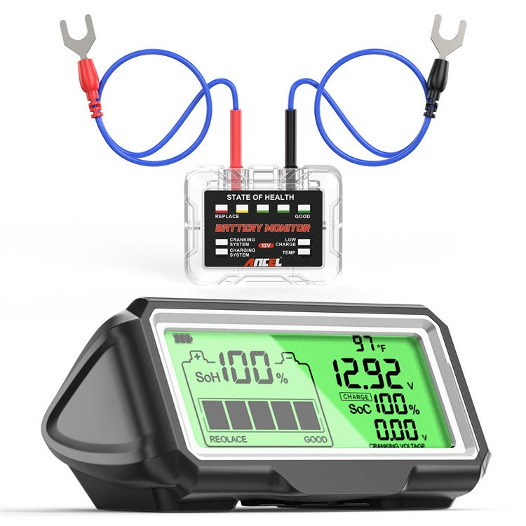ANCEL 12V LED Car Battery Tester SOH/SOC Rechargeable Battery Analysis Tool - HoMEdemic™ 
