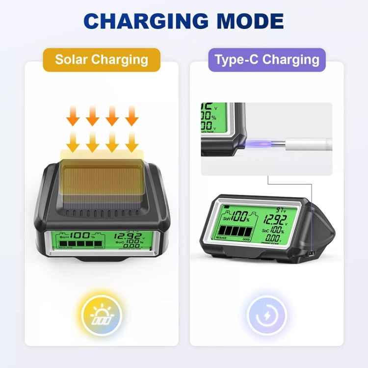 ANCEL 12V LED Car Battery Tester SOH/SOC Rechargeable Battery Analysis Tool - HoMEdemic™ 