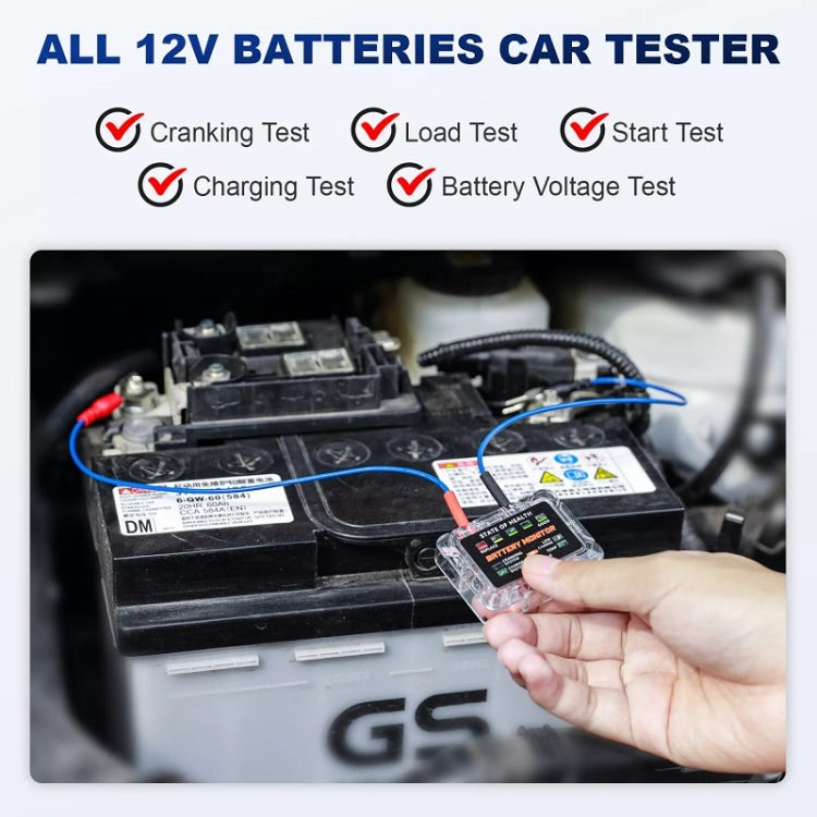 ANCEL 12V LED Car Battery Tester SOH/SOC Rechargeable Battery Analysis Tool - HoMEdemic™ 