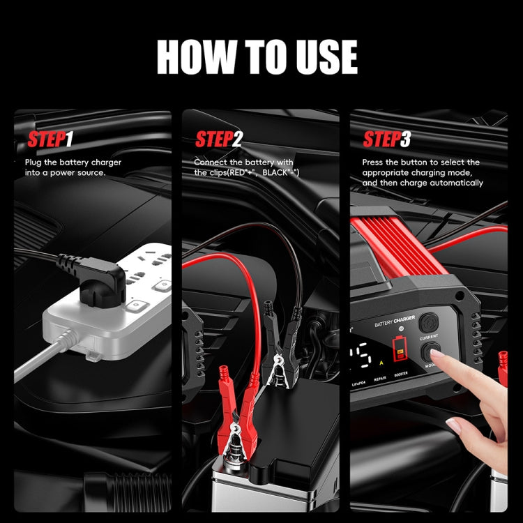 FOXSUR 25A 12V/24V Portable High-Power Car Ship Motorcycle Charger(UK Plug) - HoMEdemic™ 