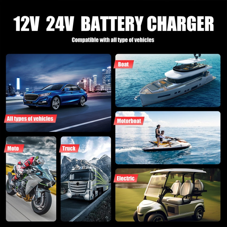FOXSUR 25A 12V/24V Portable High-Power Car Ship Motorcycle Charger(US Plug) - HoMEdemic™ 